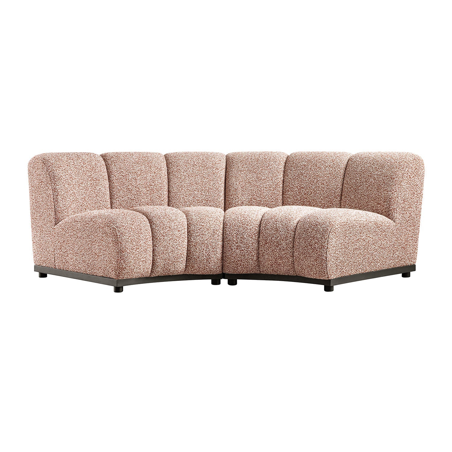 Granvia Musk Blush Boucle Modular Sofa, 2-Seater Curved Sofa