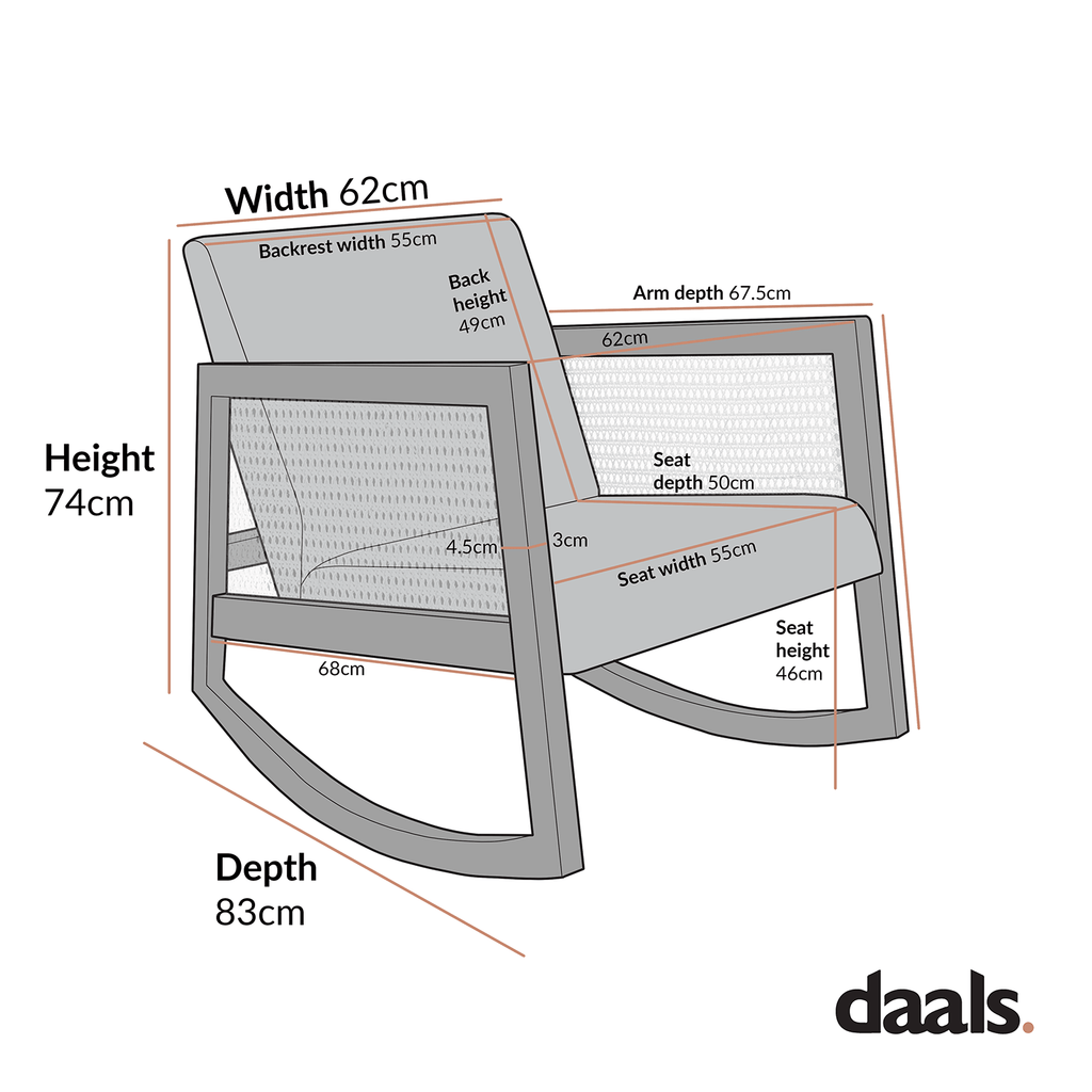 Fyne Sage Striped Linen Blend Natural Oak Armchair with Rattan Armrests