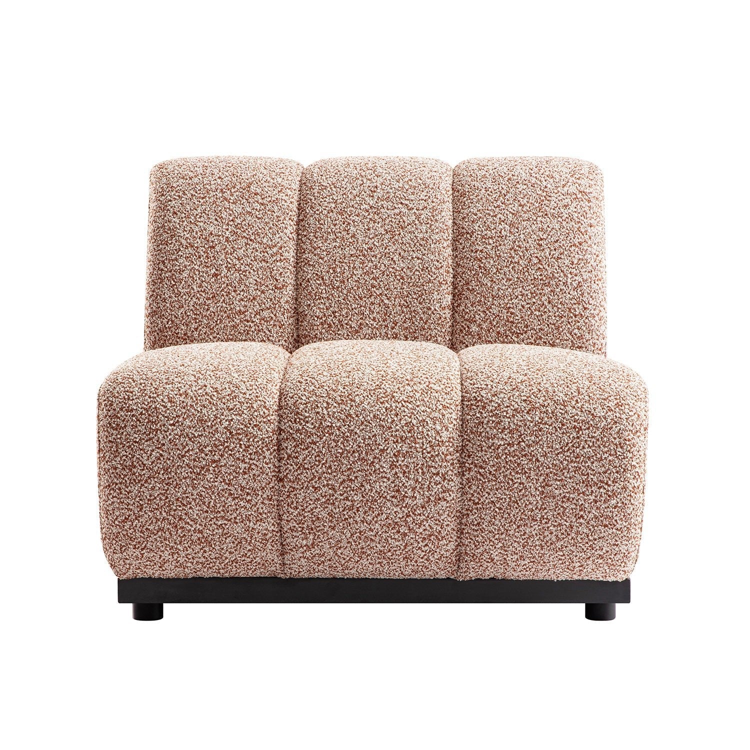 Granvia Musk Blush Boucle Modular Sofa, 1-Seater Armless Sofa