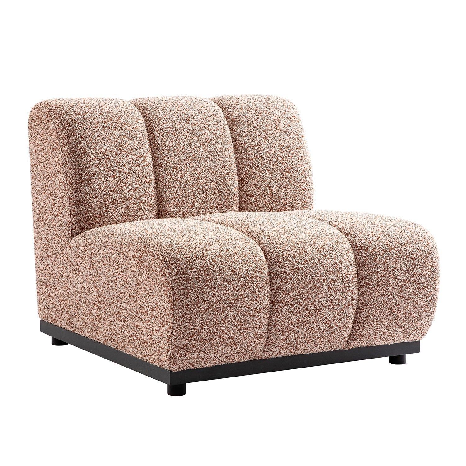 Granvia Musk Blush Boucle Modular Sofa, 1-Seater Armless Sofa