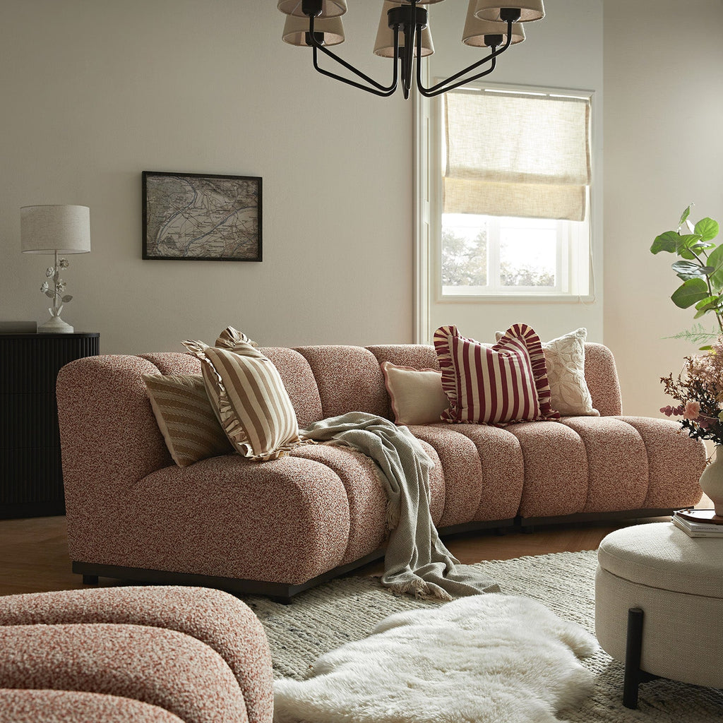 Granvia Musk Blush Boucle Modular Sofa, 3-Seater Corner Sofa
