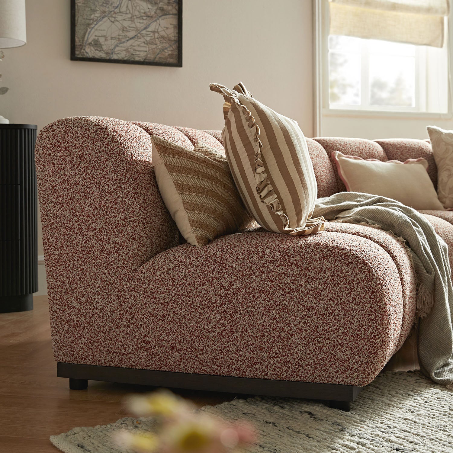 Granvia Musk Blush Boucle Modular Sofa, 3-Seater Corner Sofa