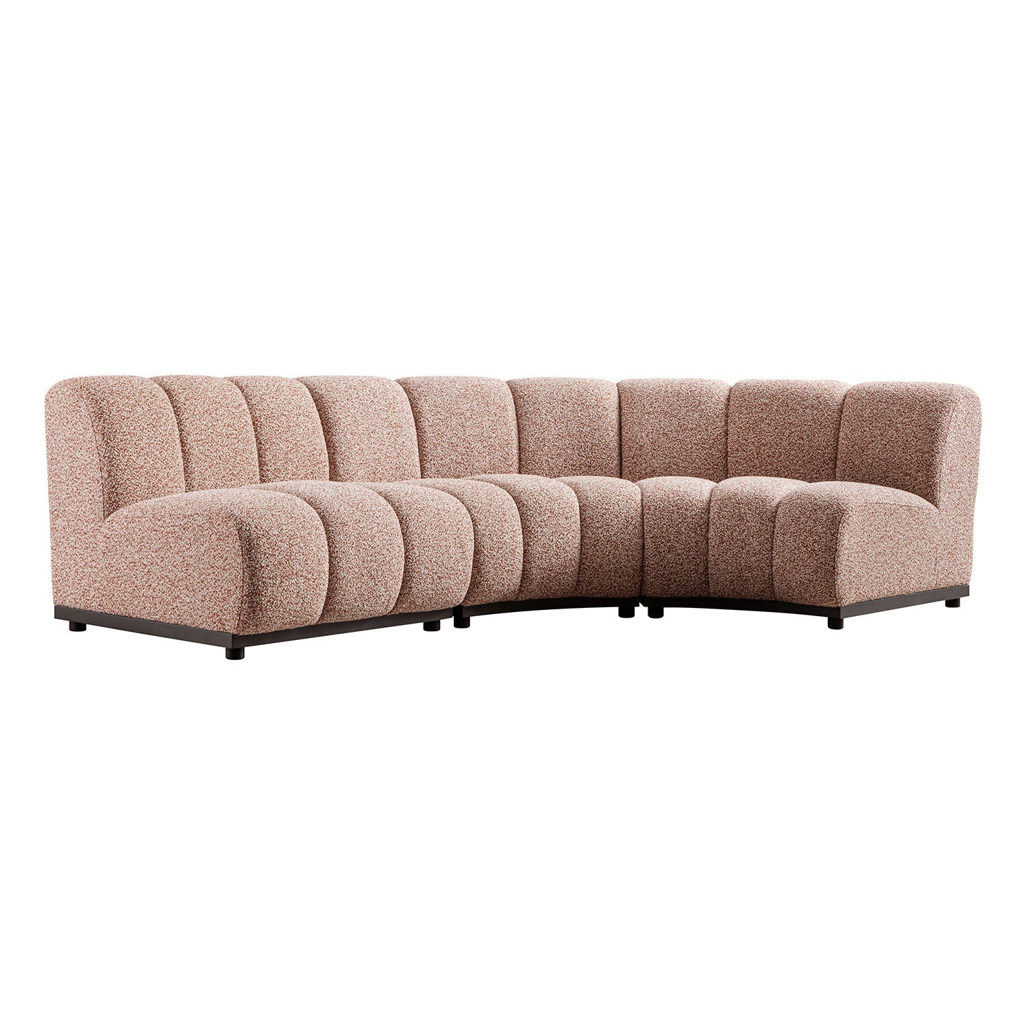 Granvia Musk Blush Boucle Modular Sofa, 3-Seater L-Shaped Sofa