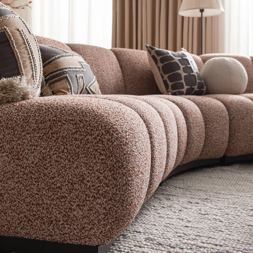 Granvia Musk Blush Boucle Modular Sofa, 3-Seater L-Shaped Sofa