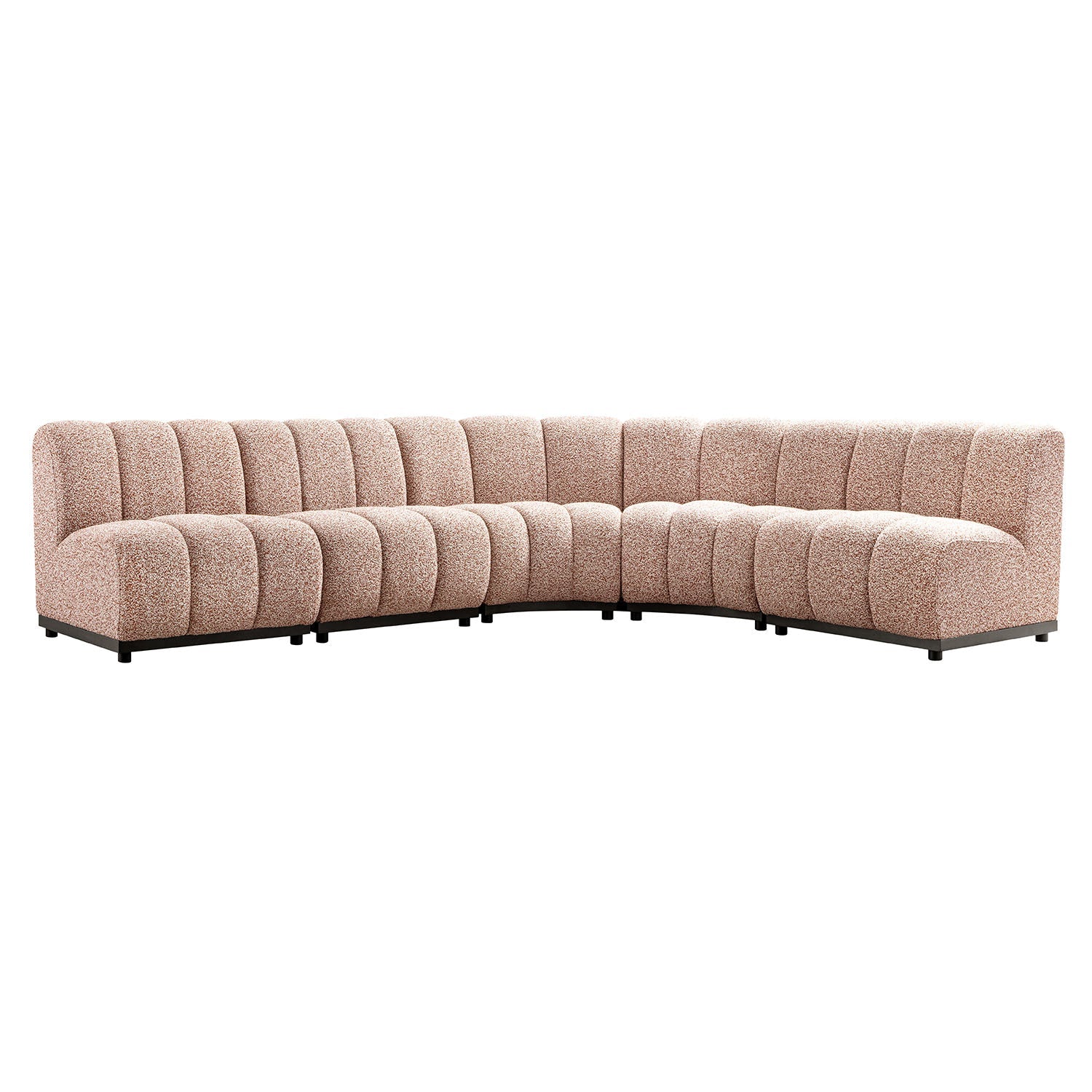 Granvia Musk Blush Boucle Modular Sofa, 5-Seater Grand L-Shaped Sofa