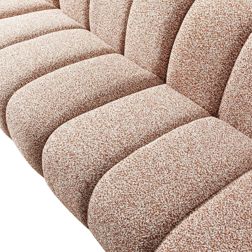 Granvia Musk Blush Boucle Modular Sofa, 5-Seater Grand L-Shaped Sofa