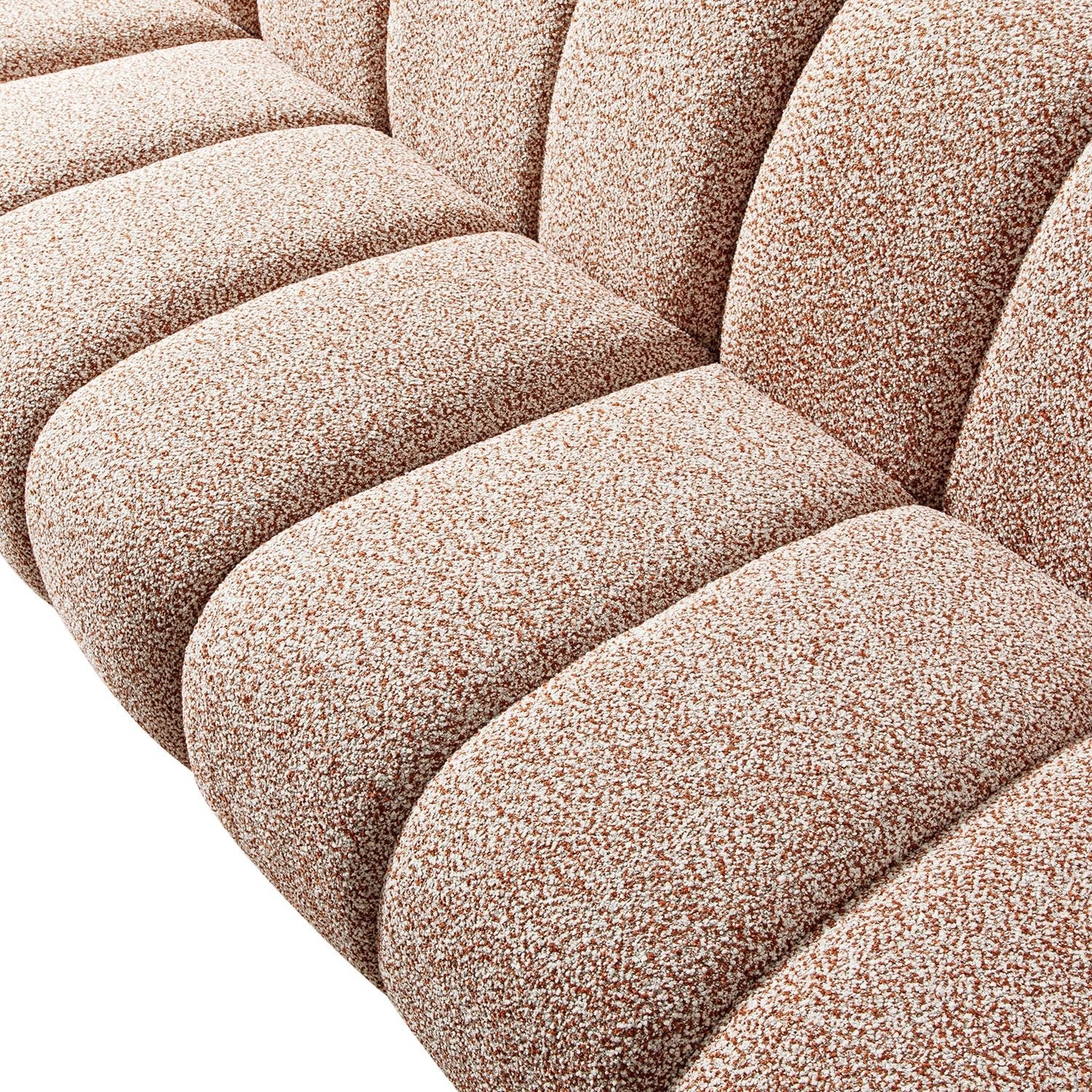 Granvia Musk Blush Boucle Modular Sofa, 5-Seater Grand L-Shaped Sofa