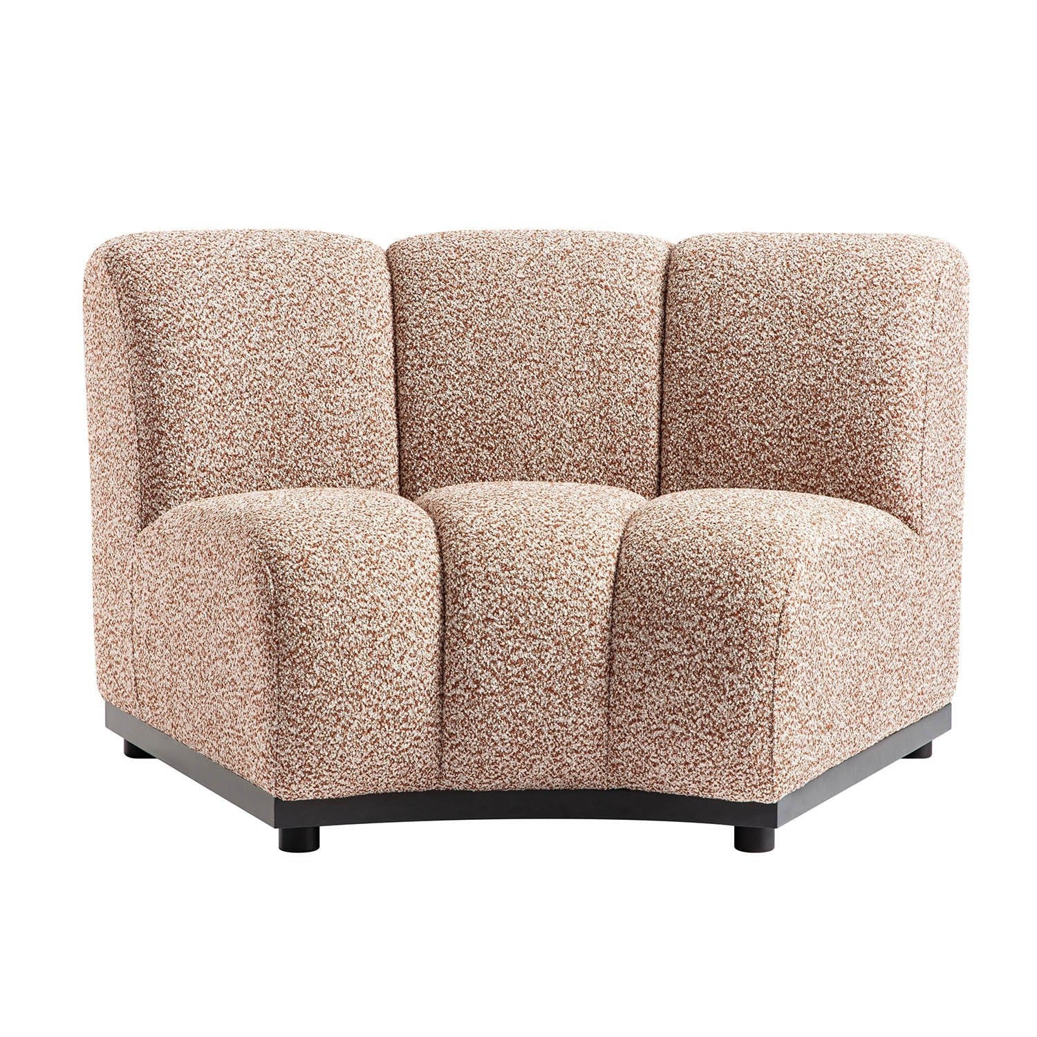 Granvia Musk Blush Boucle Modular Sofa, 1-Seater Curved Sofa
