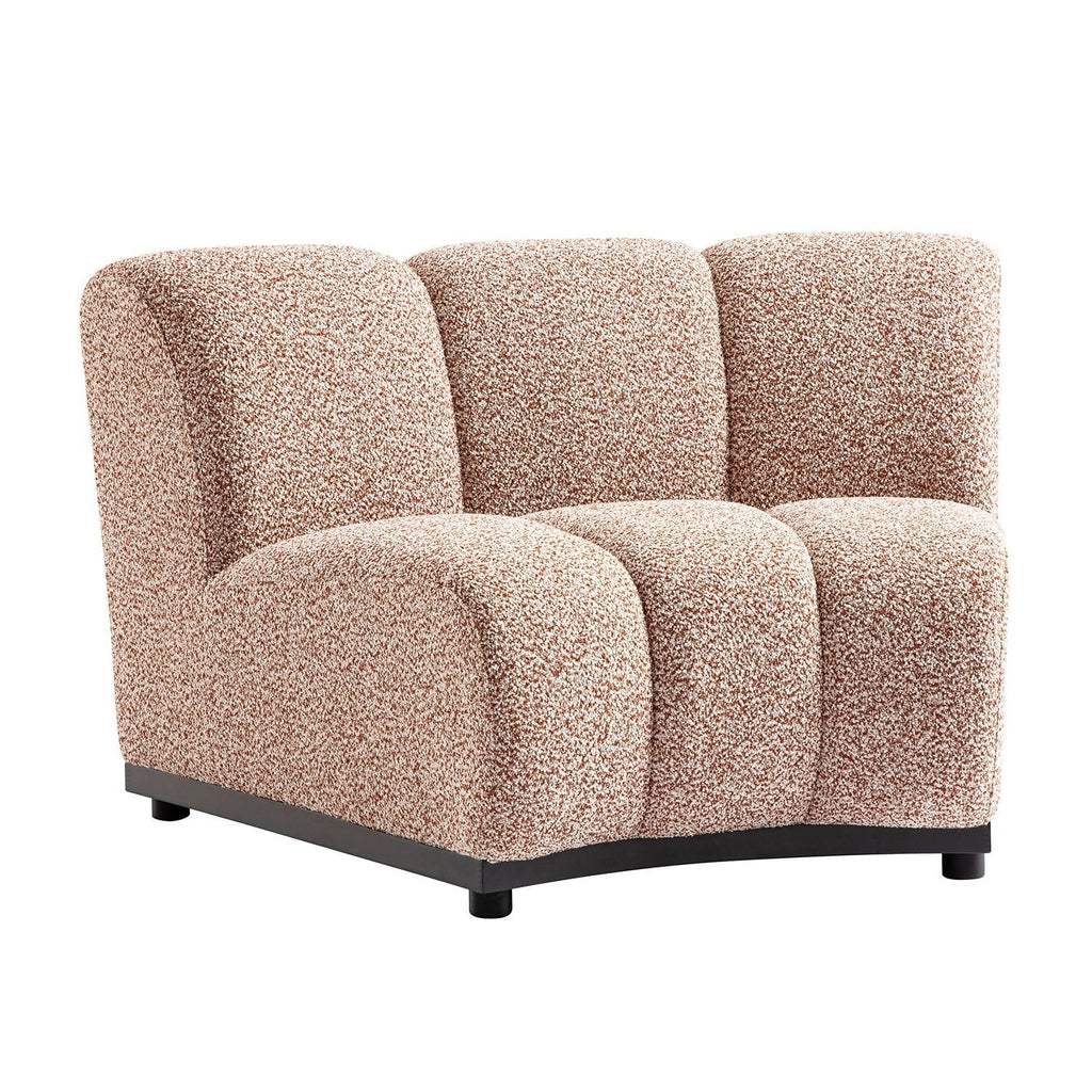 Granvia Musk Blush Boucle Modular Sofa, 1-Seater Curved Sofa