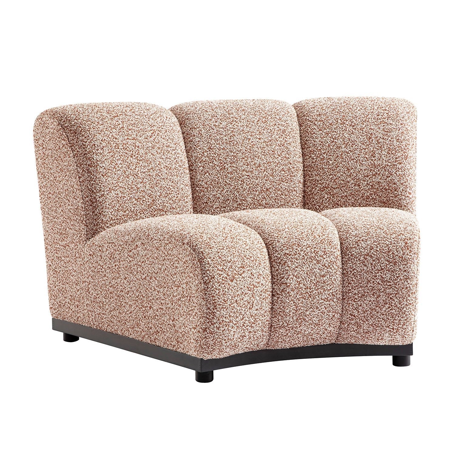 Granvia Musk Blush Boucle Modular Sofa, 1-Seater Curved Sofa