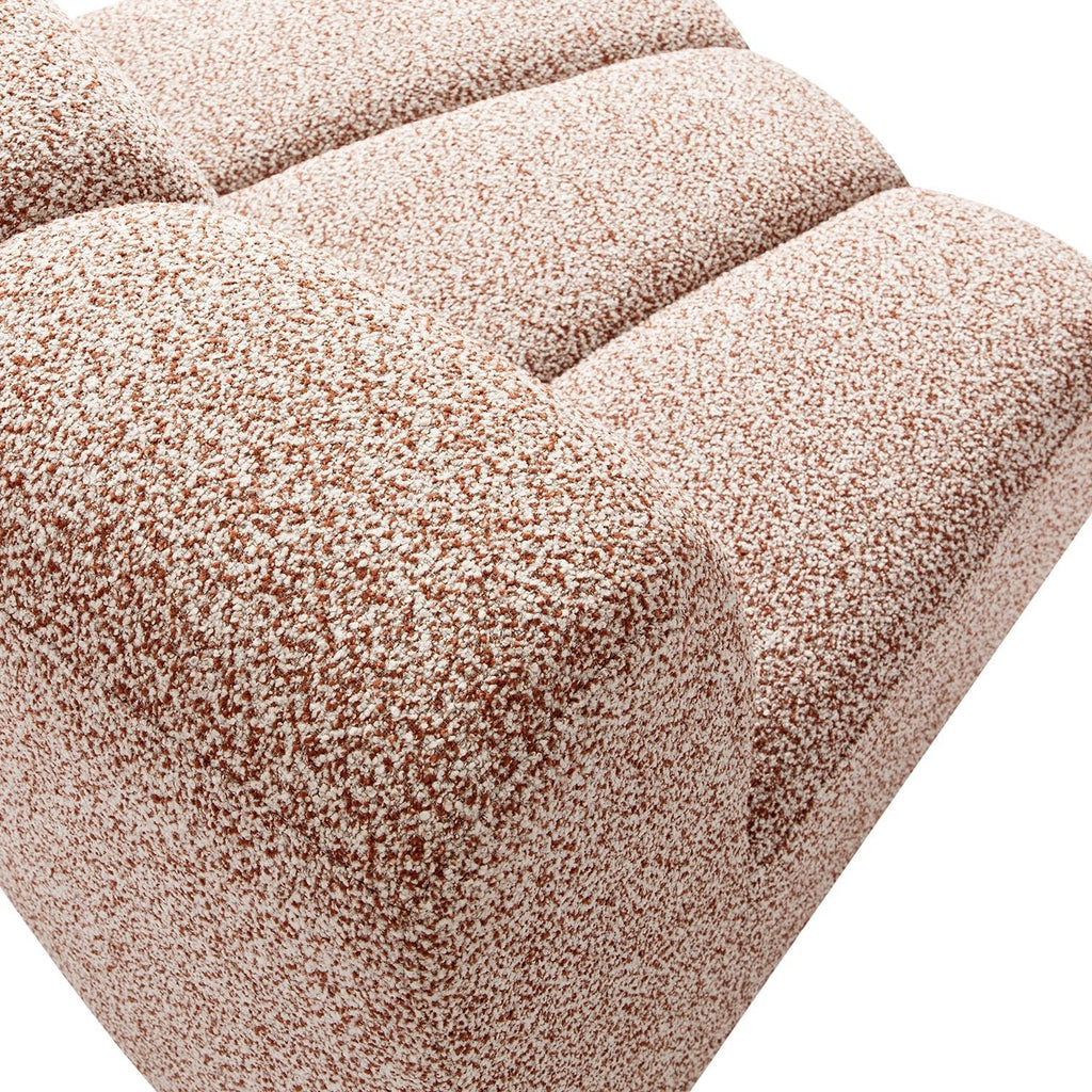 Granvia Musk Blush Boucle Modular Sofa, 1-Seater Curved Sofa