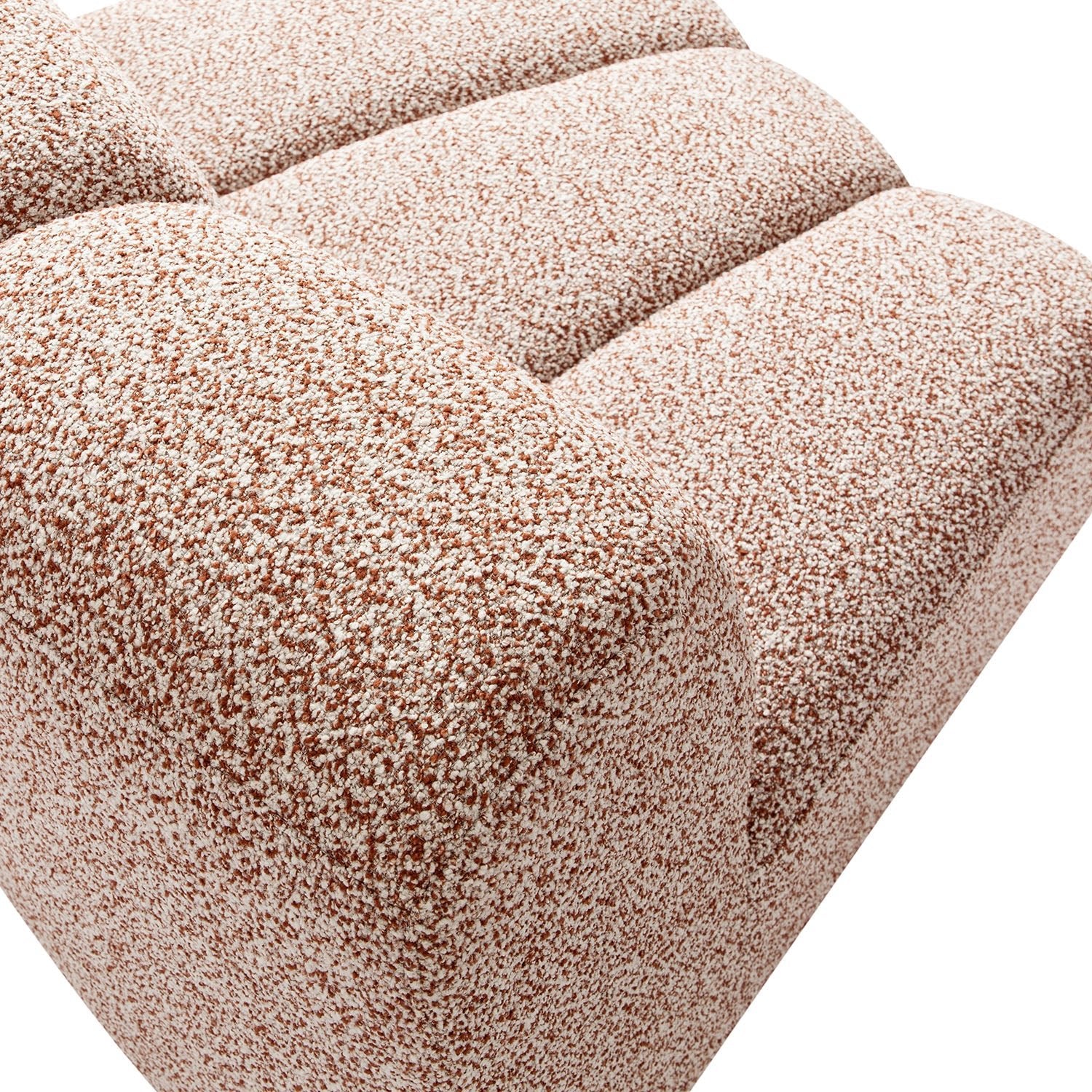 Granvia Musk Blush Boucle Modular Sofa, 1-Seater Curved Sofa