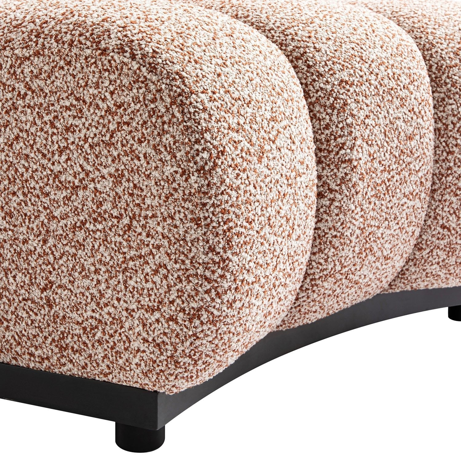 Granvia Musk Blush Boucle Modular Sofa, 1-Seater Curved Sofa