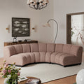 Granvia Musk Blush Boucle Modular Sofa, 3-Seater Curved Sofa