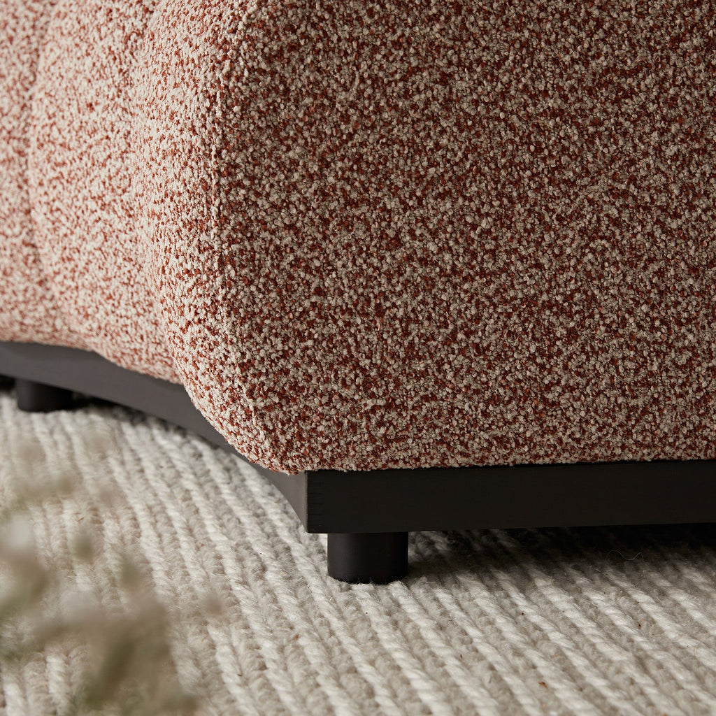 Granvia Musk Blush Boucle Modular Sofa, 3-Seater Curved Sofa