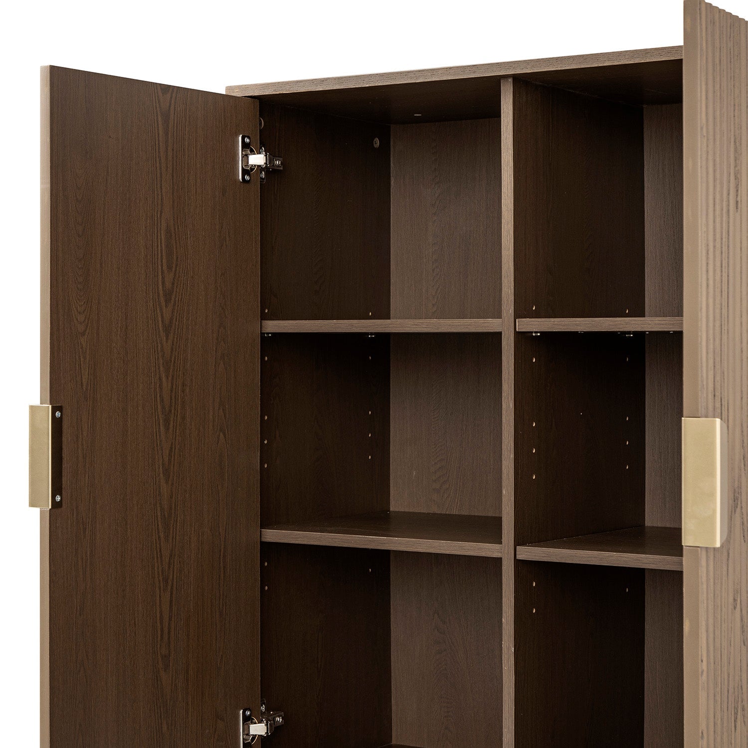 Richmond Ridged Highboard Storage Cabinet, Dark Ash