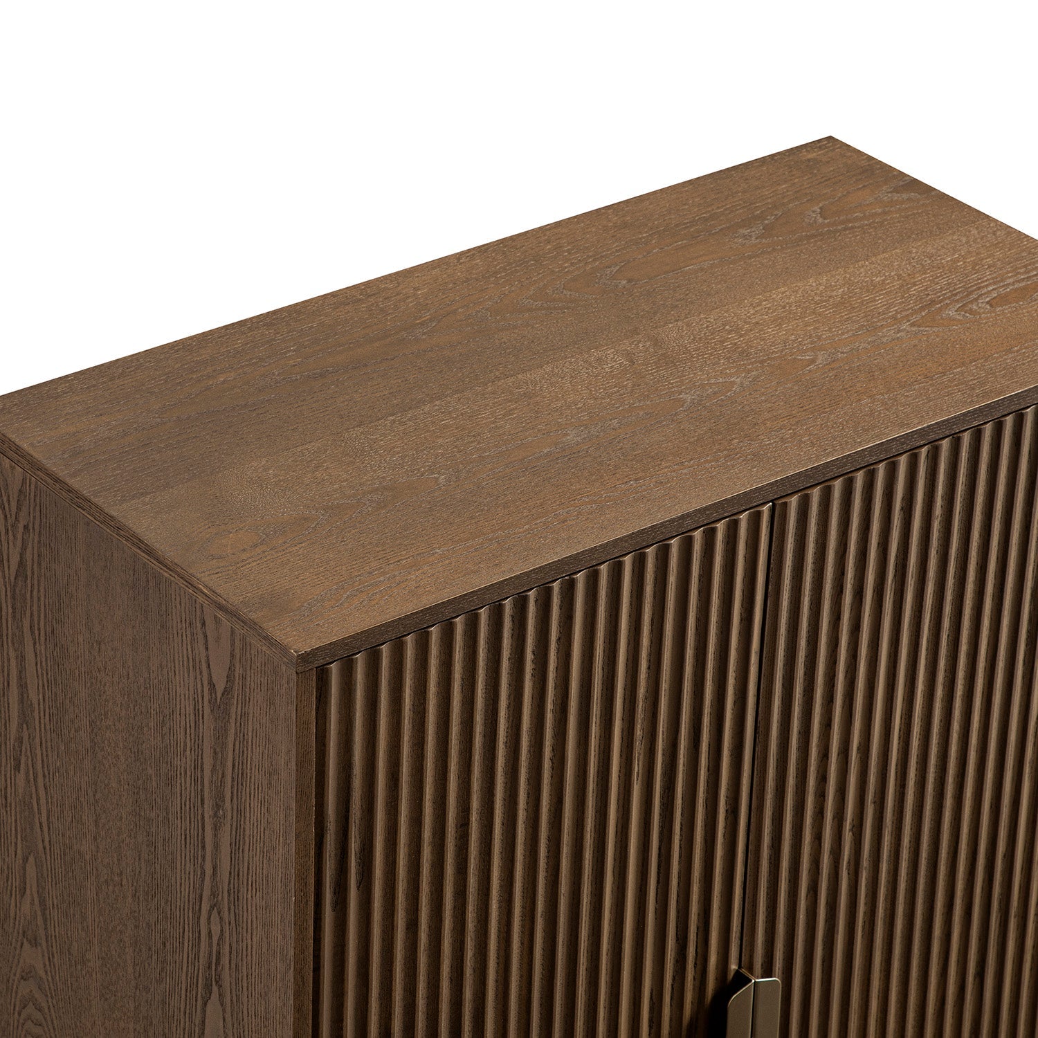 Richmond Ridged Highboard Storage Cabinet, Dark Ash