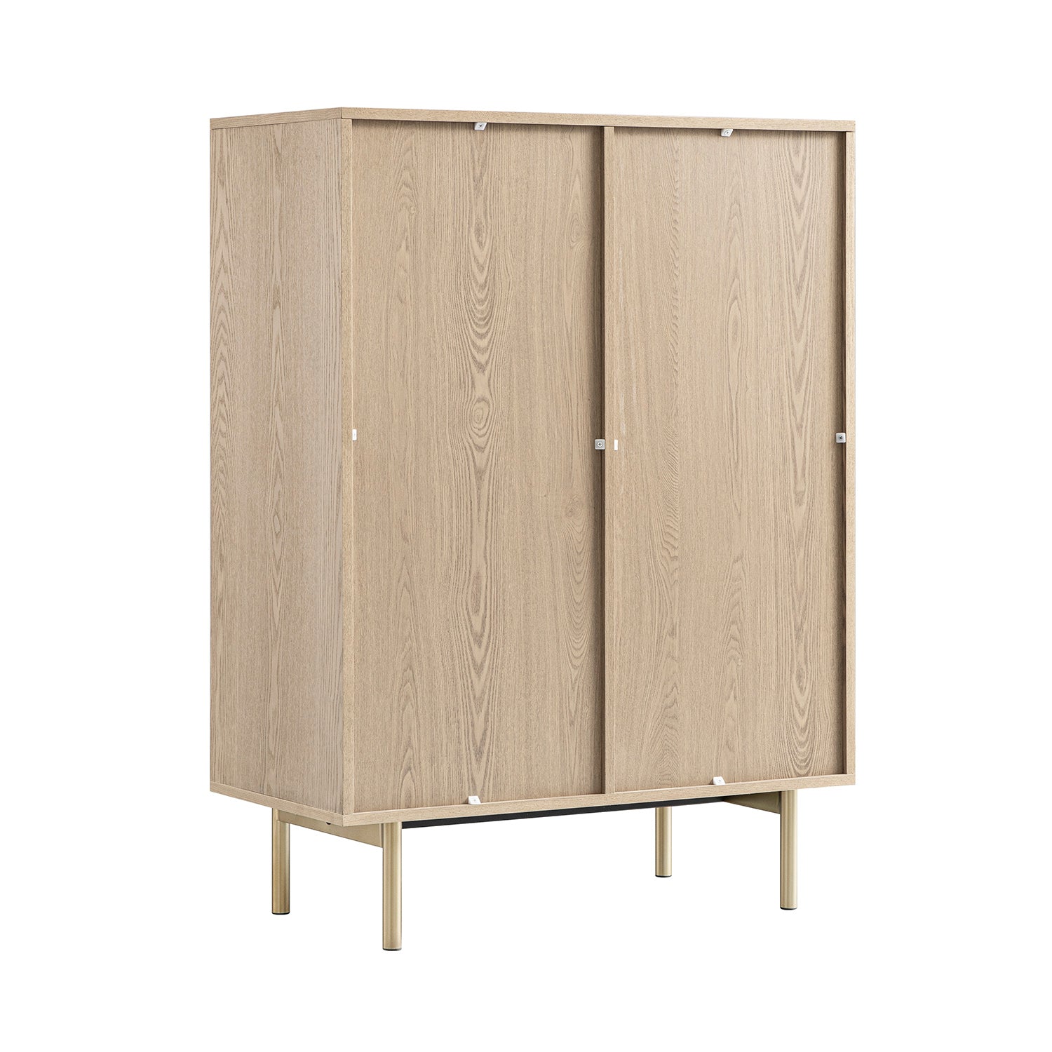 Richmond Ridged Highboard Storage Cabinet, Light Ash