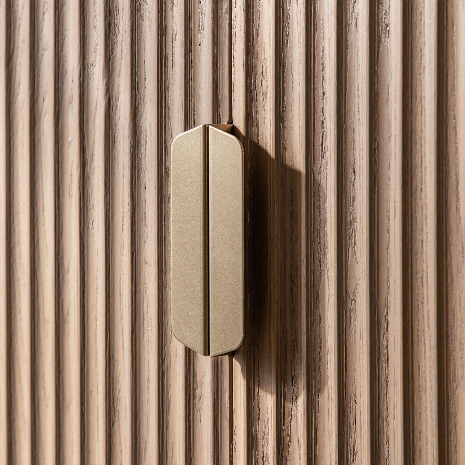 Richmond Ridged Highboard Storage Cabinet, Light Ash