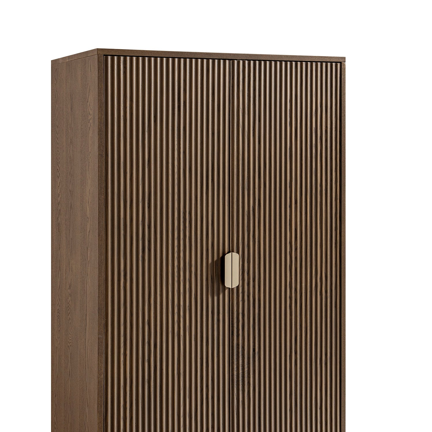 Richmond Ridged Double Wardrobe with Drawer, Dark Ash