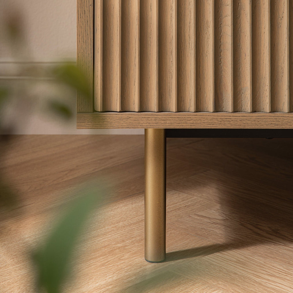 Richmond Ridged Double Wardrobe with Drawer, Light Ash