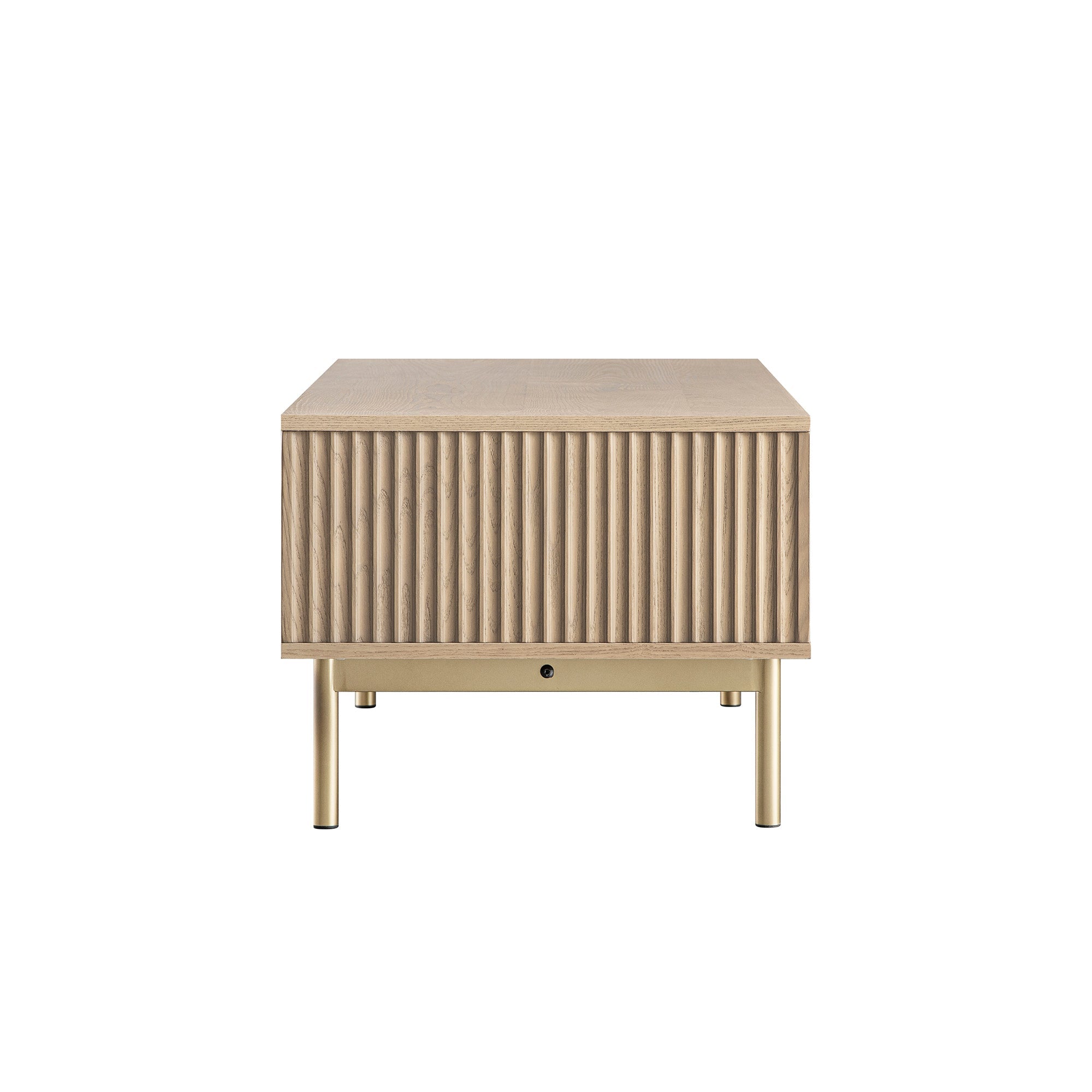 Richmond Ridged Coffee Table with Drawer, Light Ash