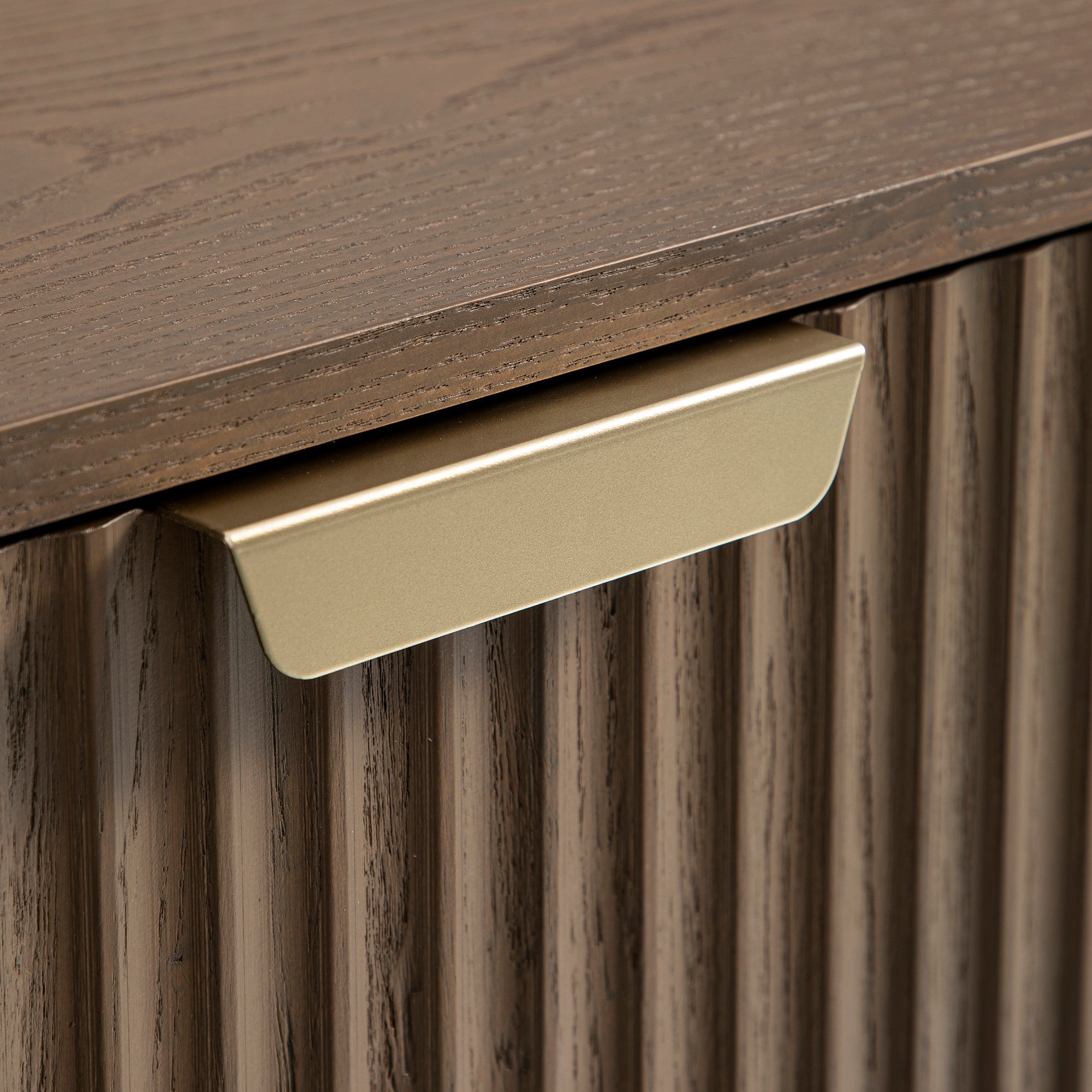 Richmond Ridged 2-Door Cabinet with Drawers, Dark Ash