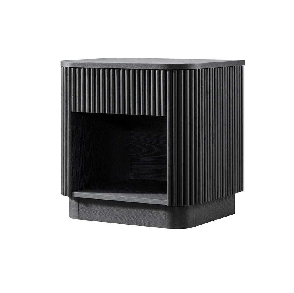 Maru 1-Drawer Bedside Table, Black