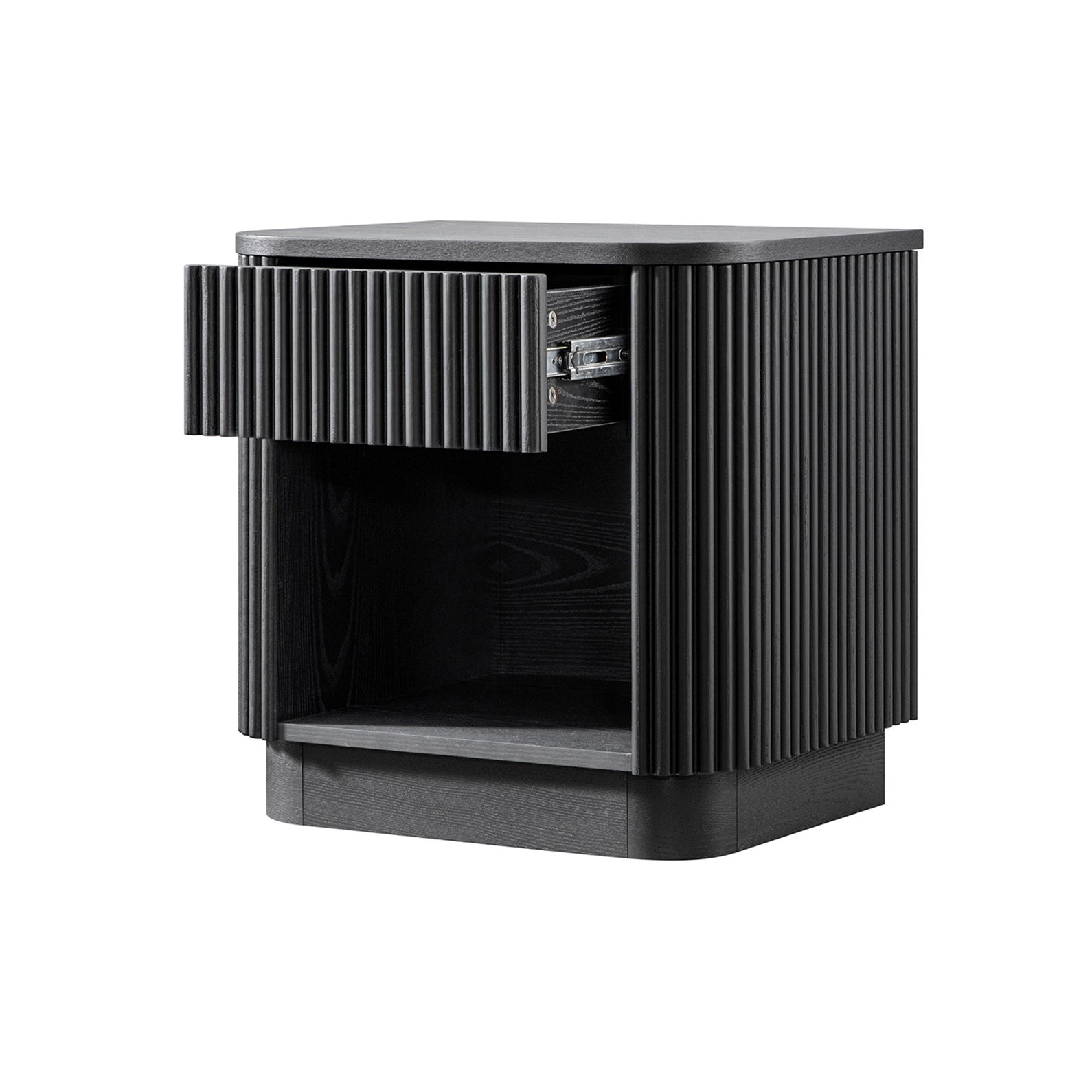 Maru 1-Drawer Bedside Table, Black
