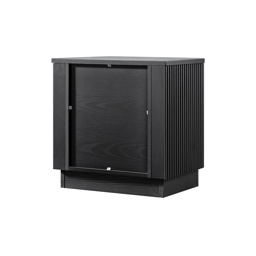 Maru 1-Drawer Bedside Table, Black