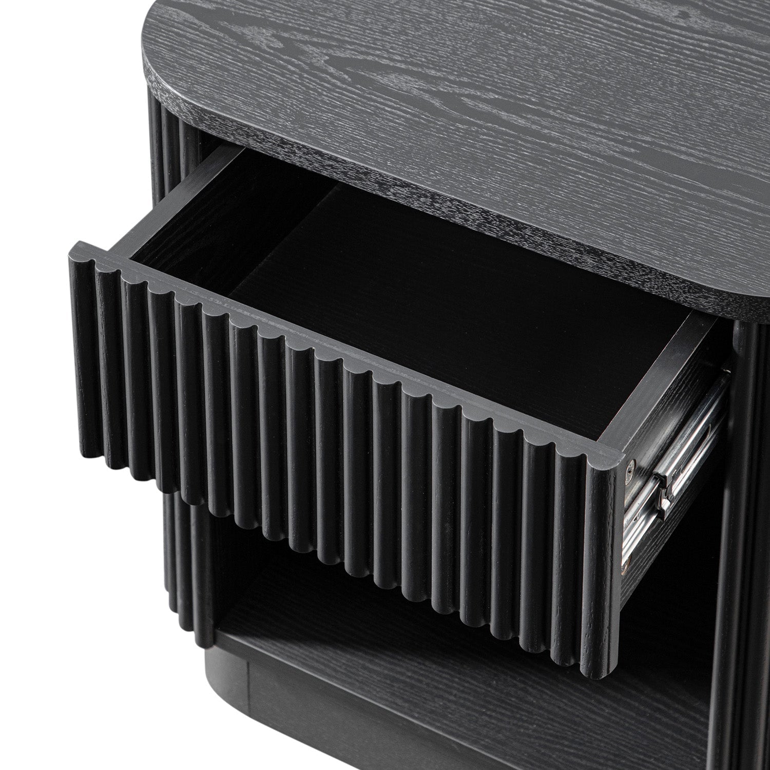 Maru 1-Drawer Bedside Table, Black