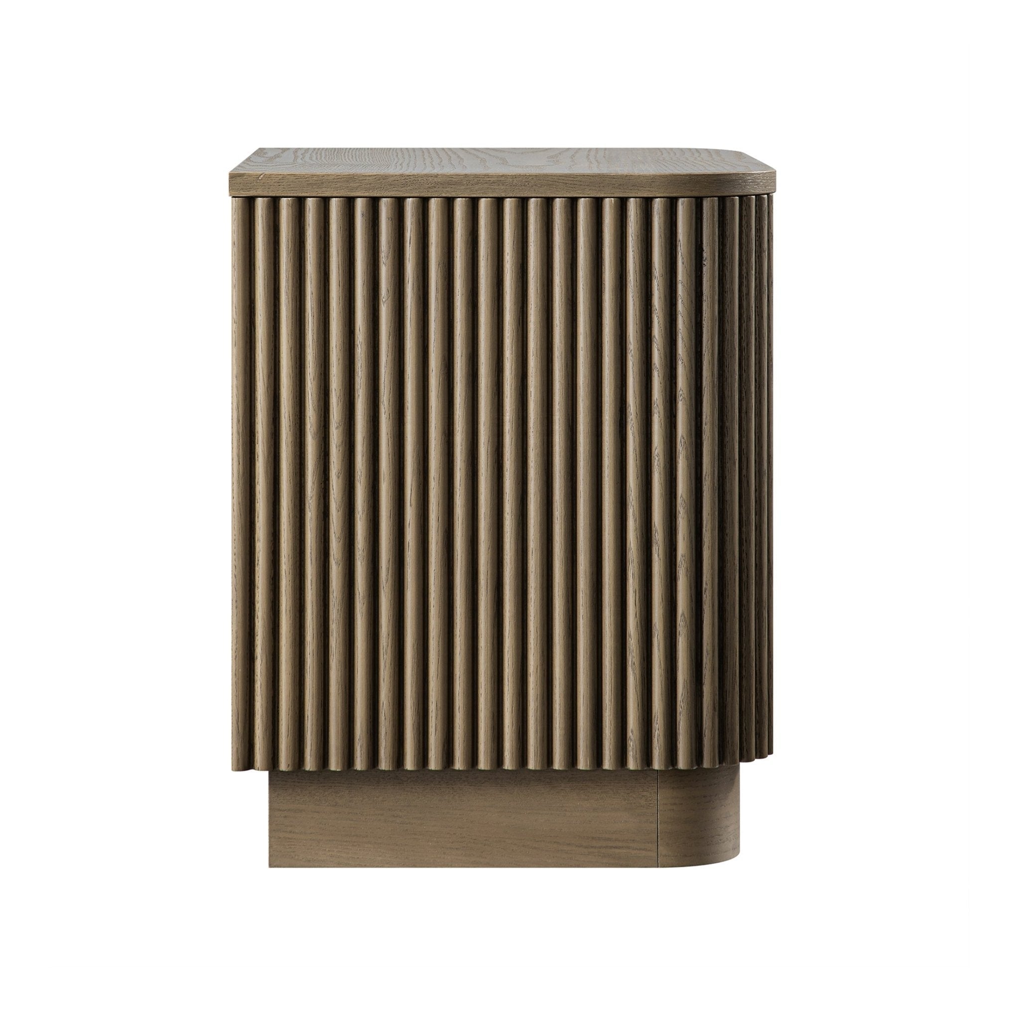 Maru 1-Drawer Bedside Table, Silver Oak