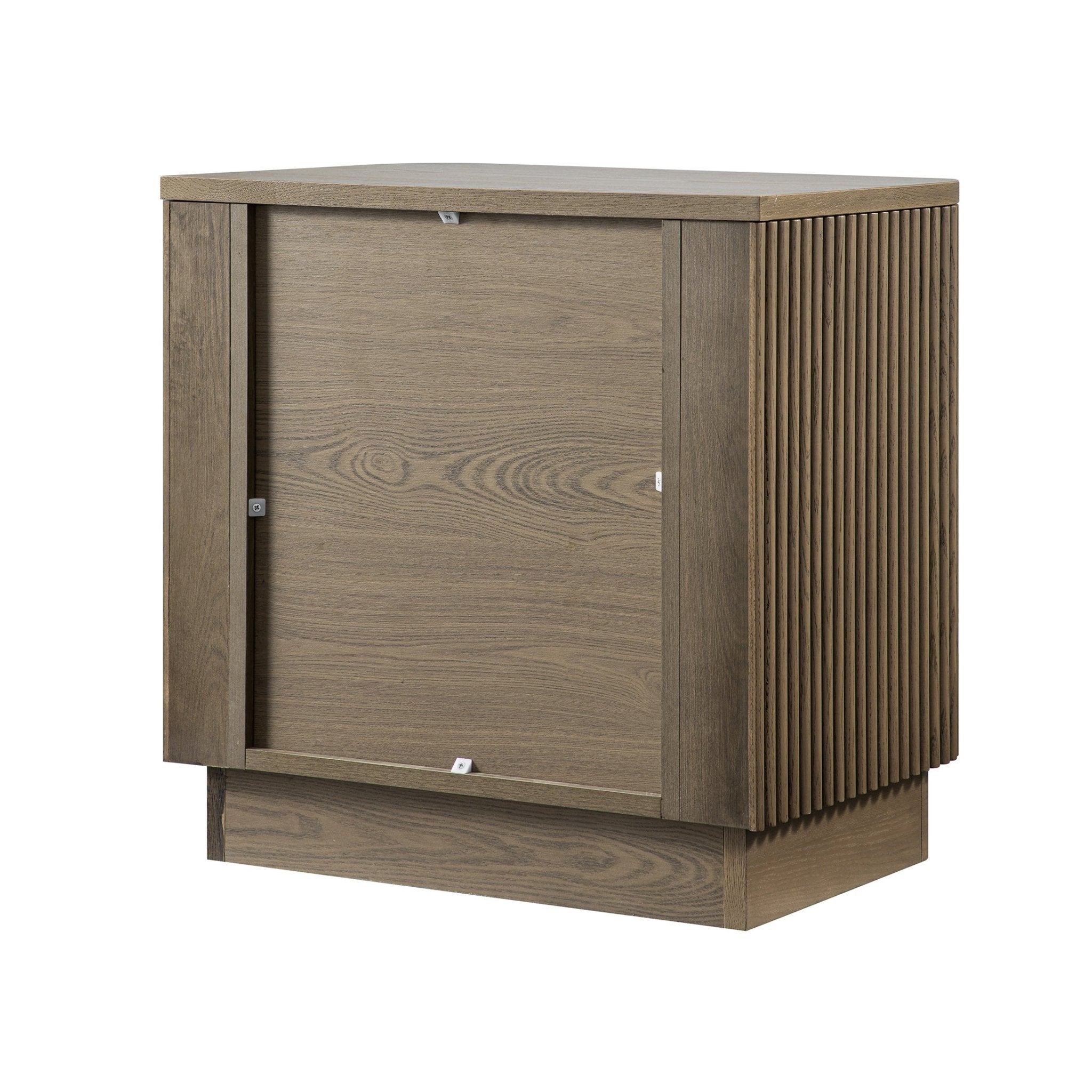 Maru 1-Drawer Bedside Table, Silver Oak