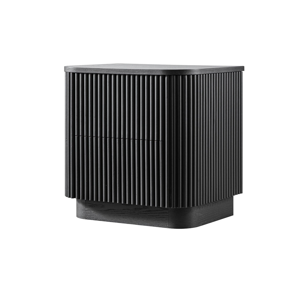 Maru 2-Drawer Bedside Table, Black