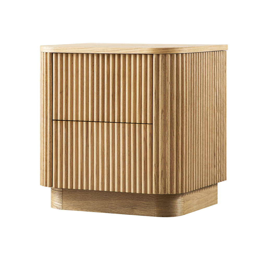 Maru 2-Drawer Bedside Table, Oak