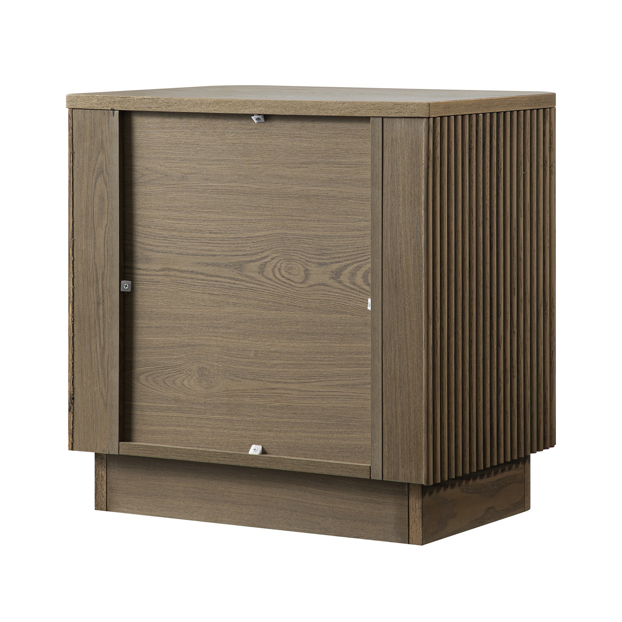 Maru 2-Drawer Bedside Table, Silver Oak