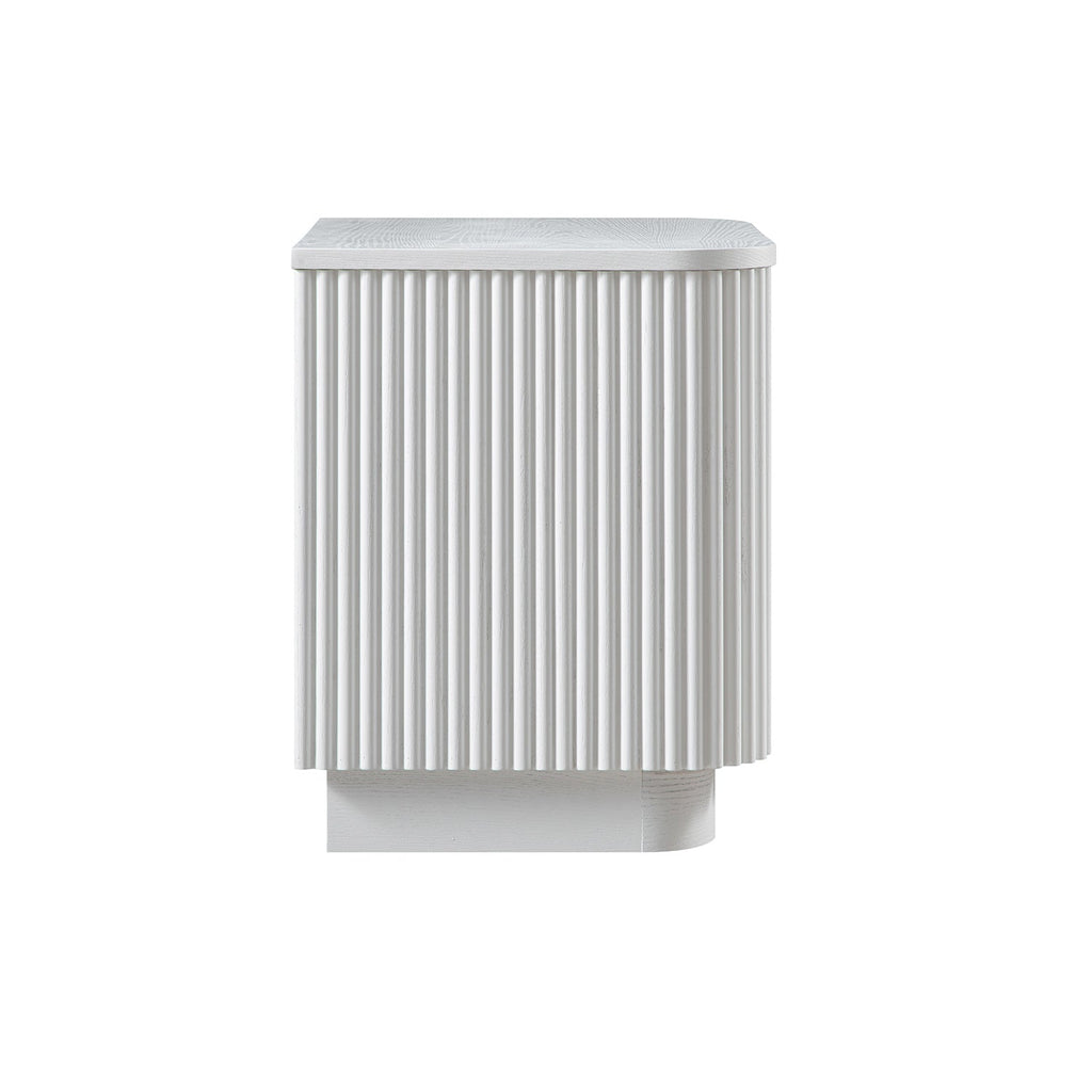 Maru 2-Drawer Bedside Table, Washed White