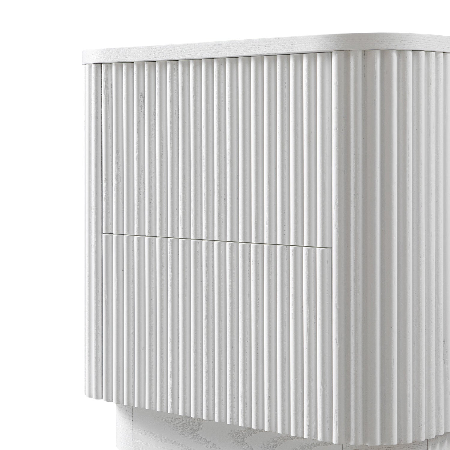 Maru 2-Drawer Bedside Table, Washed White