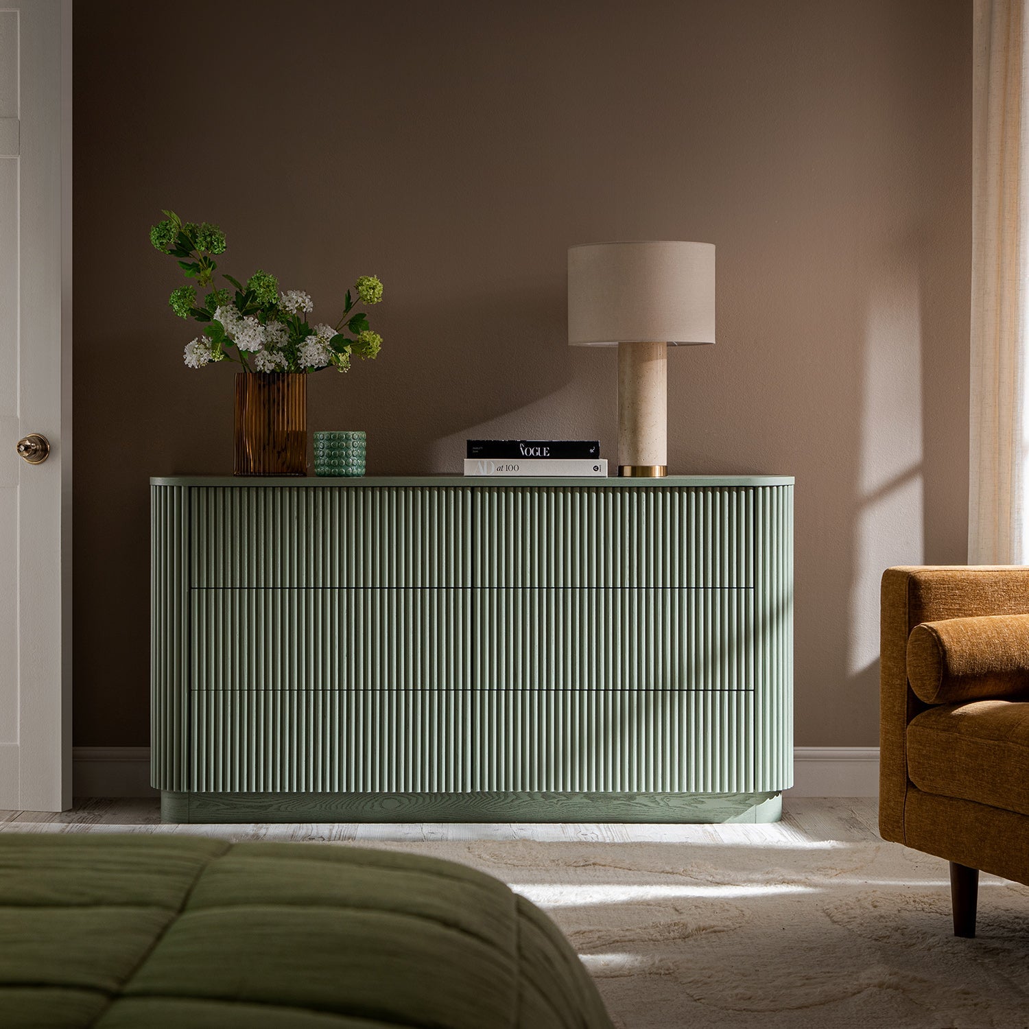 Maru Chest of 6 Drawers, Sage Green