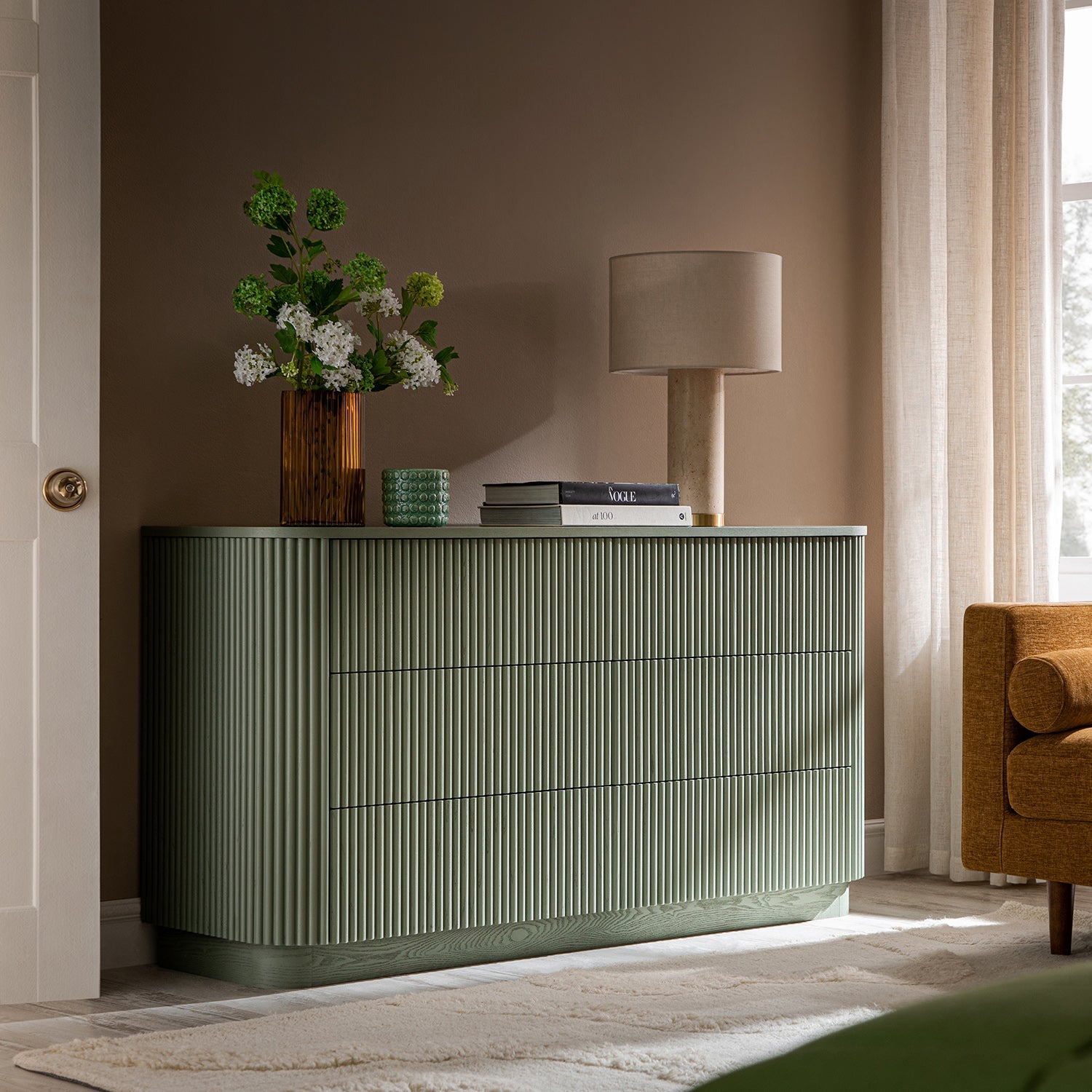 Maru Chest of 6 Drawers, Sage Green