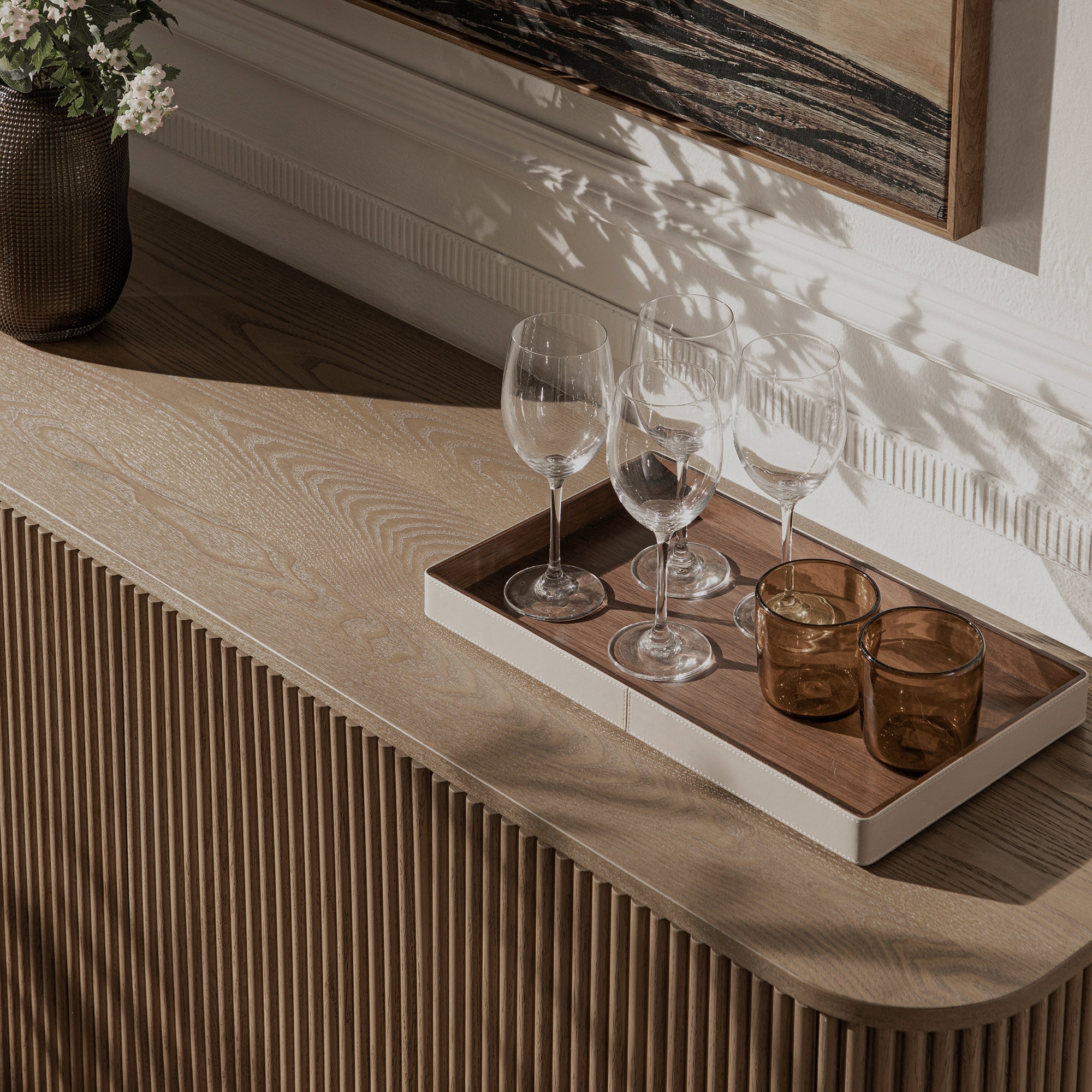 Maru Large 4-Door Sideboard, Silver Oak