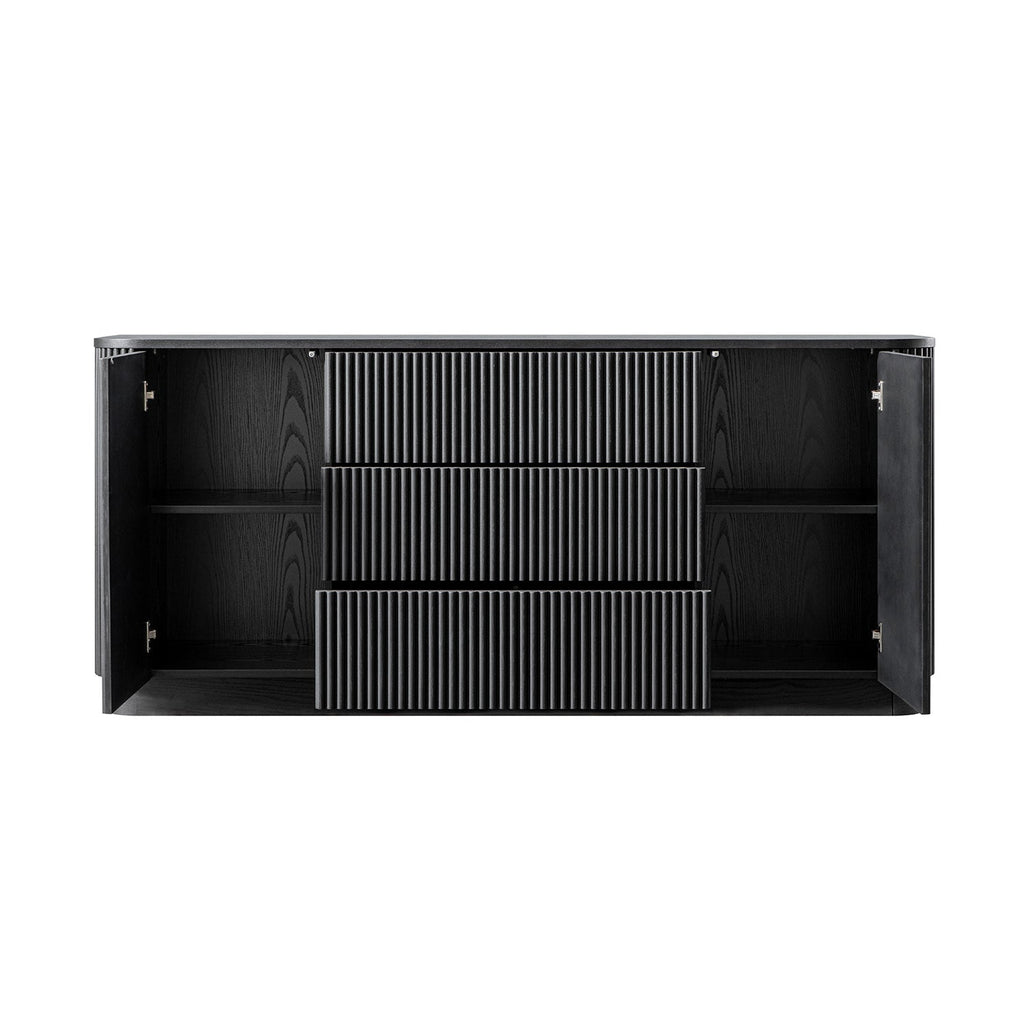 Maru Large 2-Door Sideboard with Drawers, Black