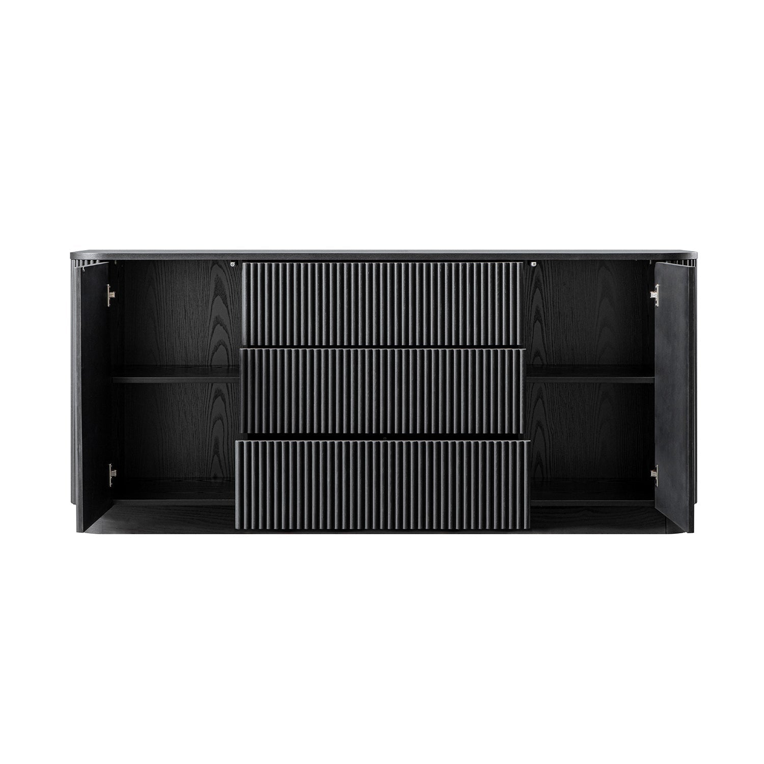 Maru Large 2-Door Sideboard with Drawers, Black