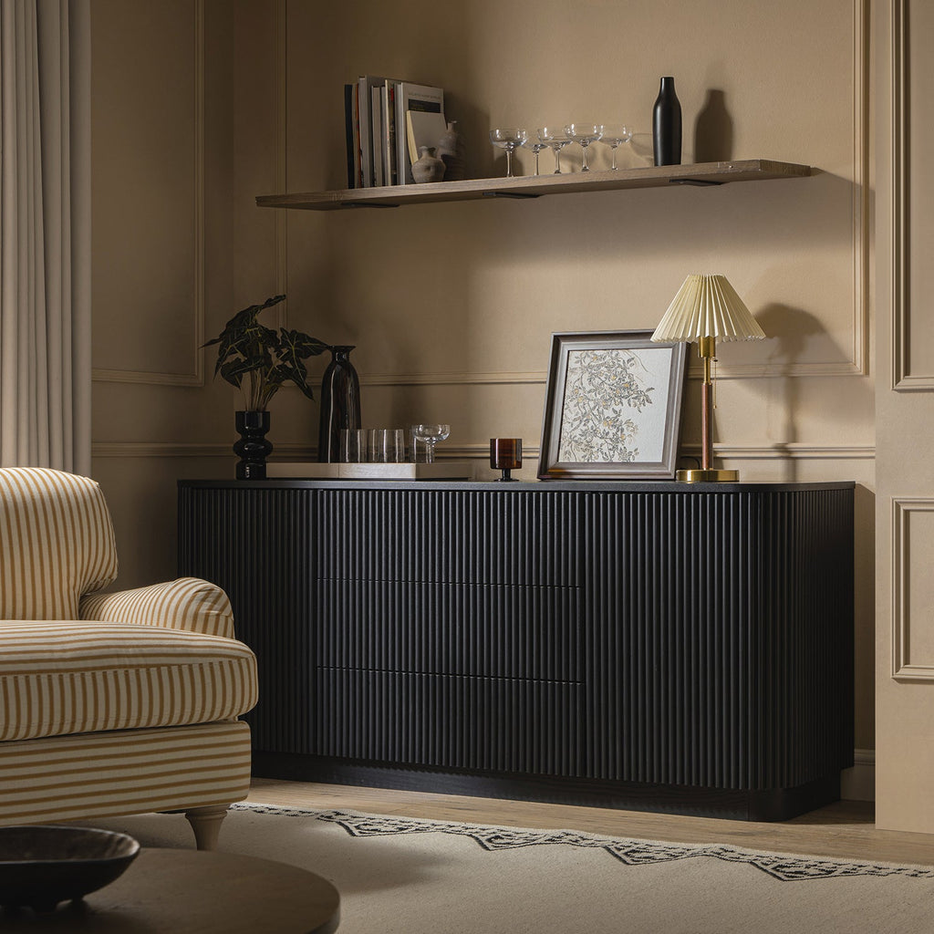 Maru Large 2-Door Sideboard with Drawers, Black
