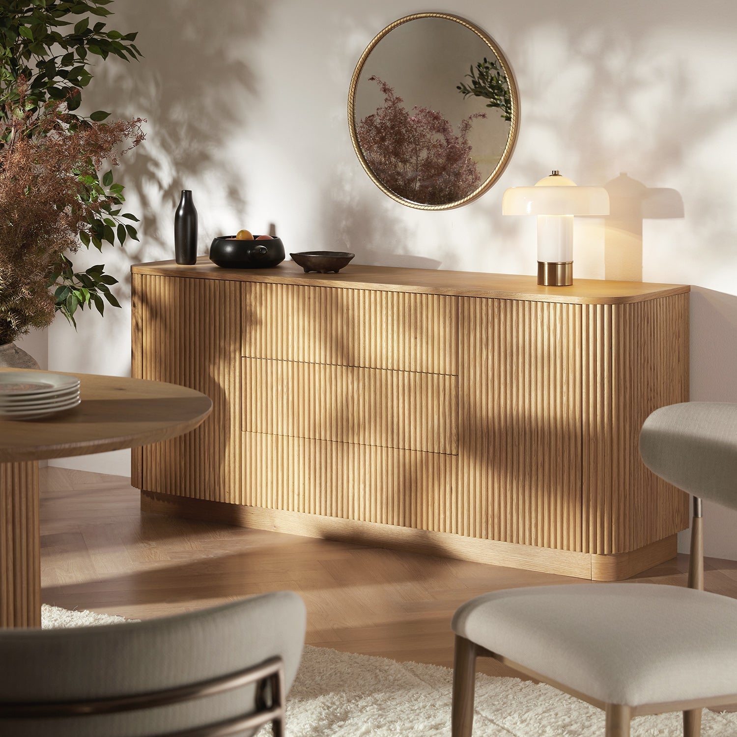 Maru Large 2-Door Sideboard with Drawers, Oak