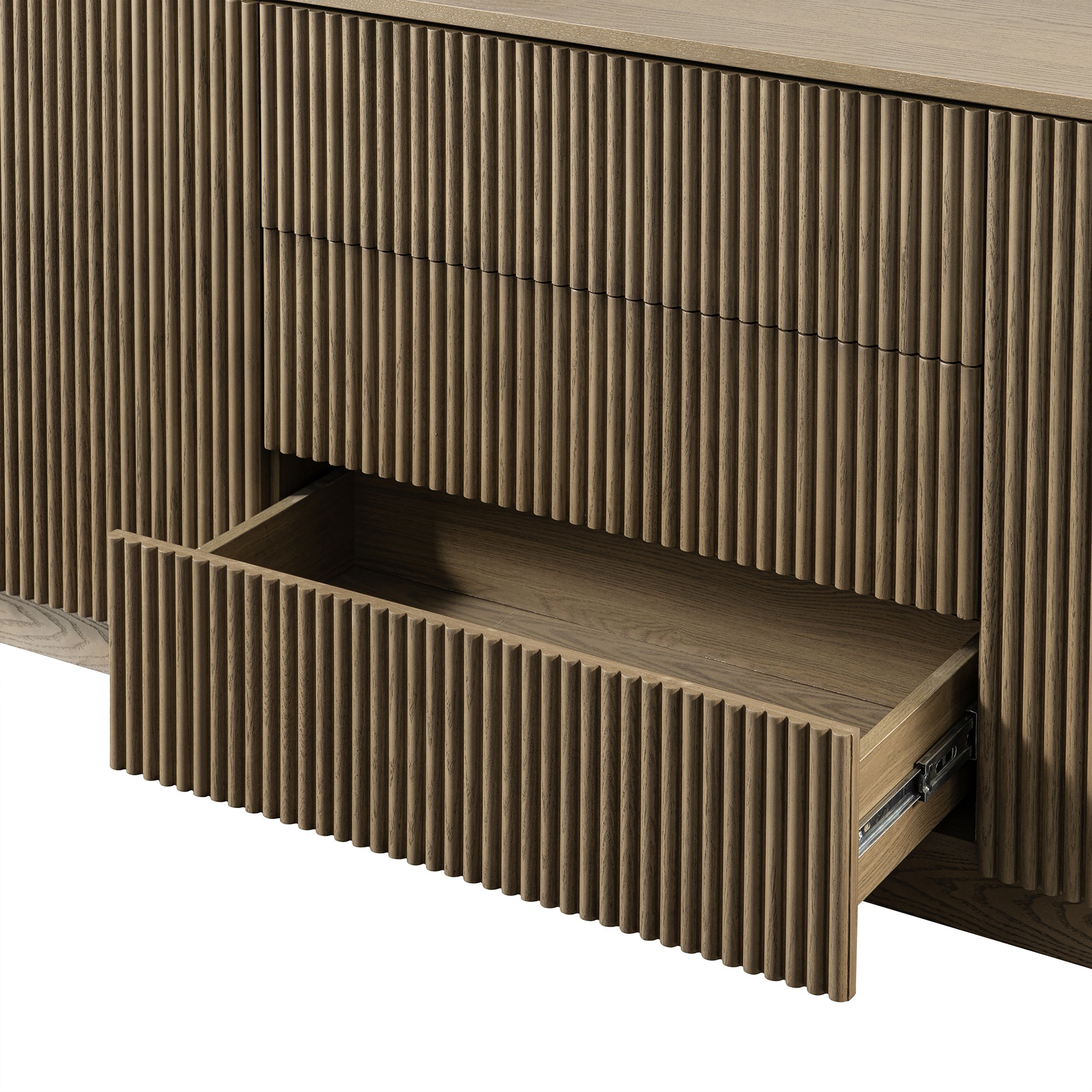 Maru Large 2-Door Sideboard with Drawers, Silver Oak