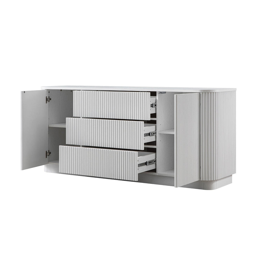 Maru Large 2-Door Sideboard with Drawers, Washed White