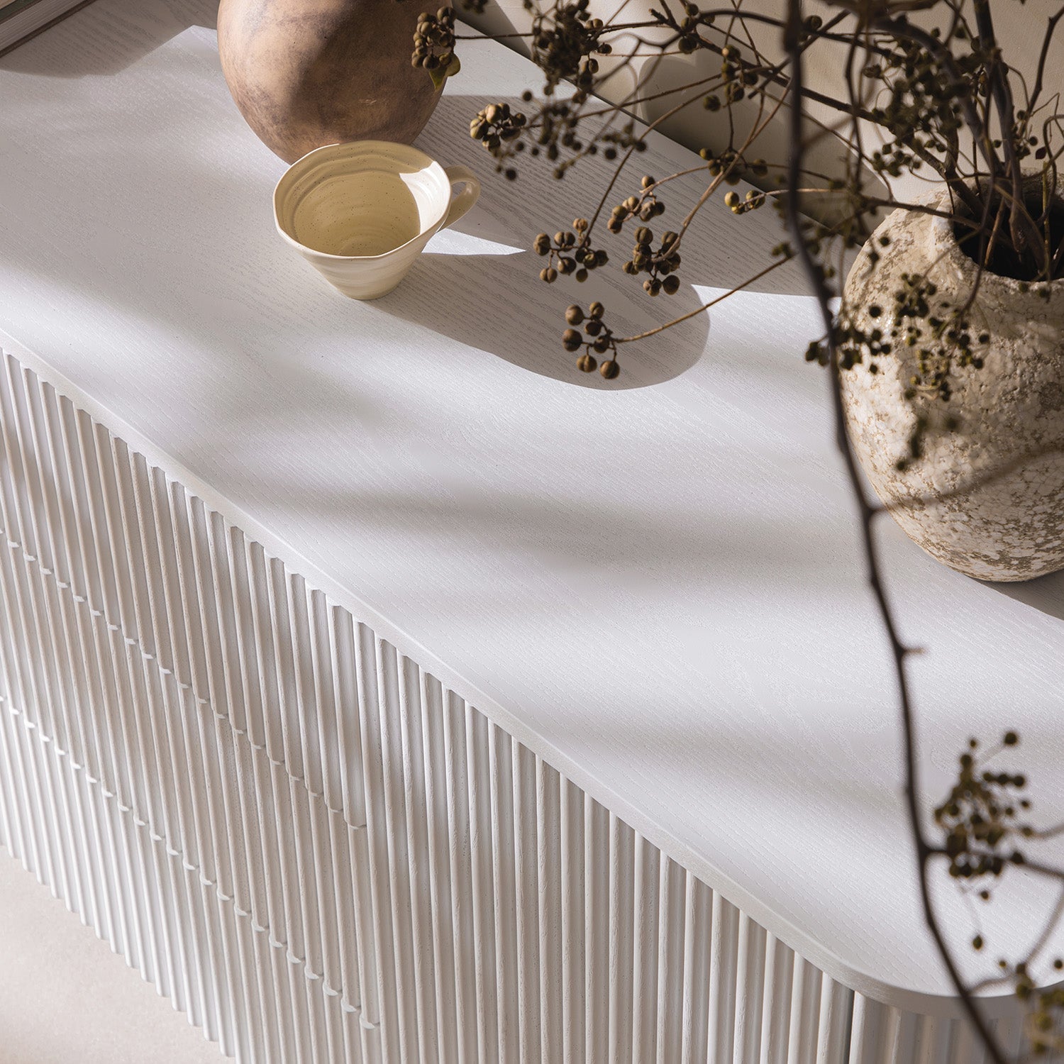 Maru Large 2-Door Sideboard with Drawers, Washed White