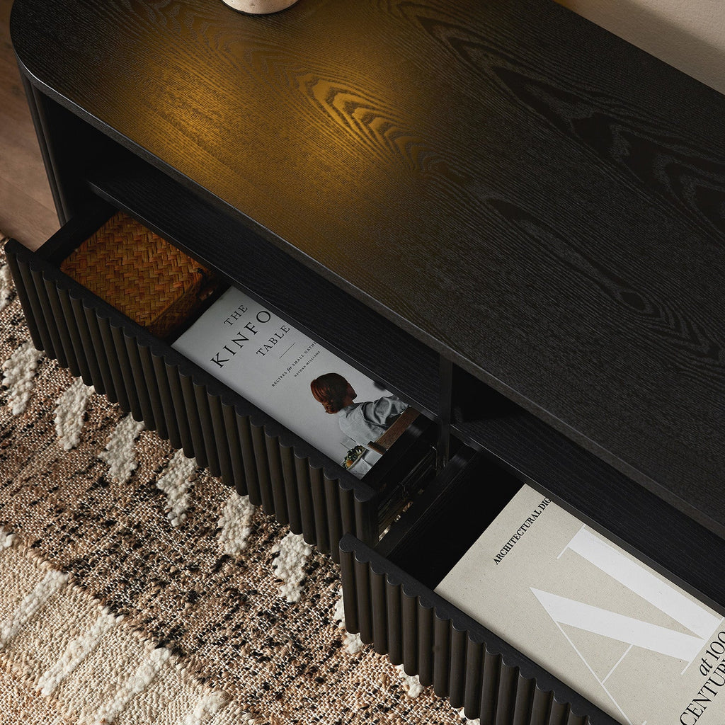 Maru 120cm TV Unit with Drawers, Black