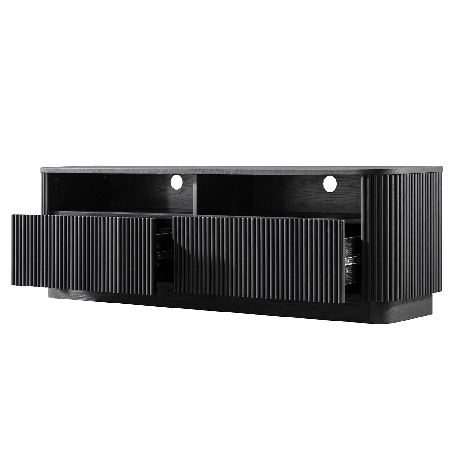 Maru 162cm TV Unit with Drawers, Black
